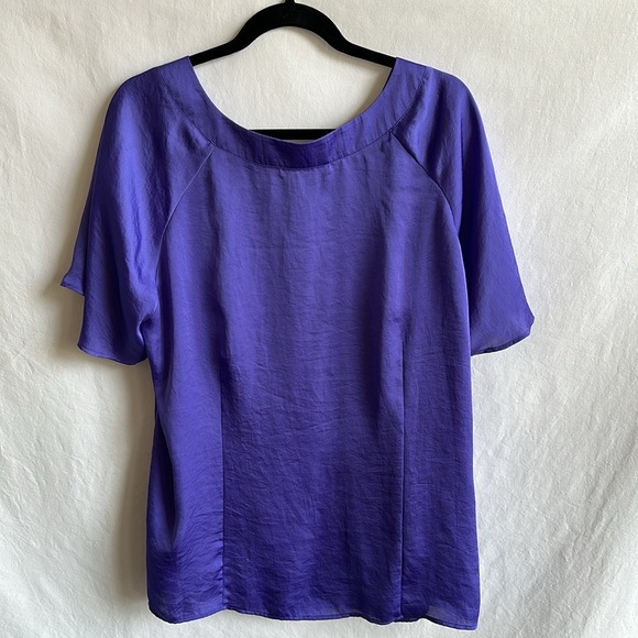 Lane Bryant purple short-sleeve blouse, size 18/20 - Picture 4 of 7